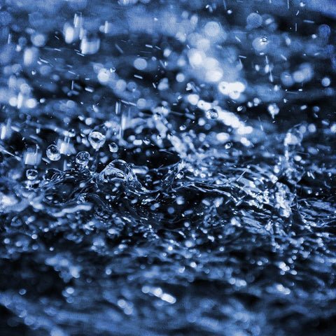 Aqua Droplets 3 White Modern Wood Framed Art Print by Prime, Marcus