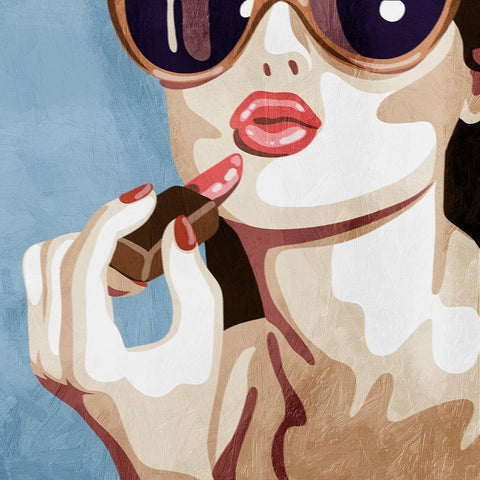 Fashionable Kiss White Modern Wood Framed Art Print by Prime, Marcus