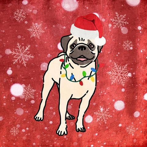 Pug Cheer Black Modern Wood Framed Art Print with Double Matting by Prime, Marcus