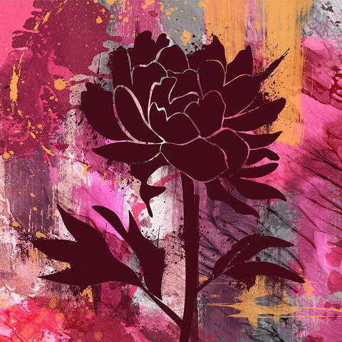 Urban Floral 2 Black Modern Wood Framed Art Print by Prime, Marcus