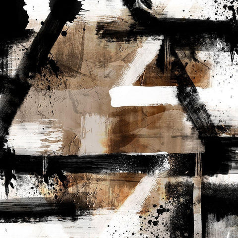 Tri Distressed 1 Black Modern Wood Framed Art Print by Prime, Marcus