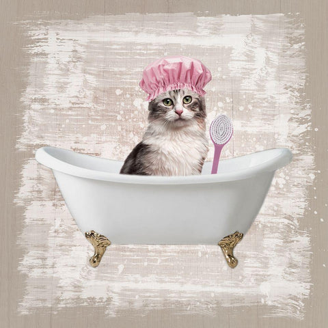 Kitty Baths 1 Black Modern Wood Framed Art Print by Prime, Marcus
