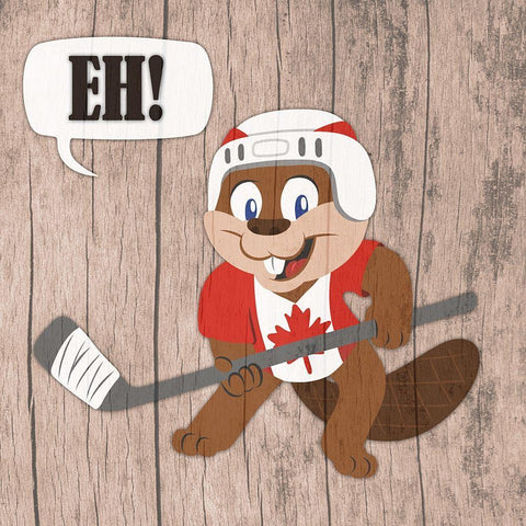 Canadian Beaver Black Ornate Wood Framed Art Print with Double Matting by Prime, Marcus