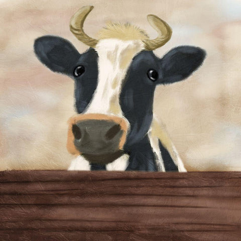 Lonely Cow 2 White Modern Wood Framed Art Print by Prime, Marcus
