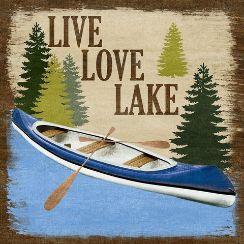 Live Love Lake Black Modern Wood Framed Art Print by Prime, Marcus