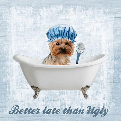 Late Bath White Modern Wood Framed Art Print with Double Matting by Prime, Marcus