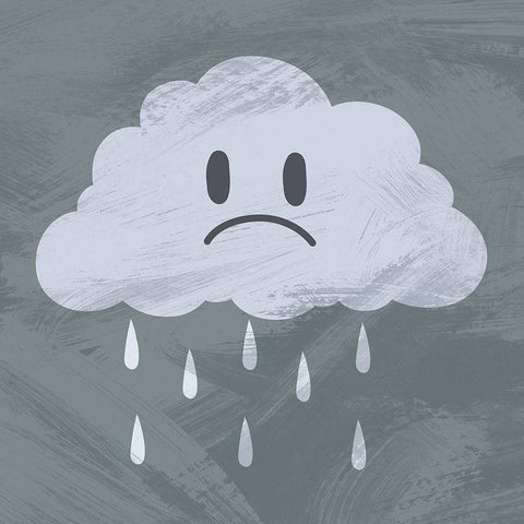 Sad Cloud Black Modern Wood Framed Art Print with Double Matting by Prime, Marcus