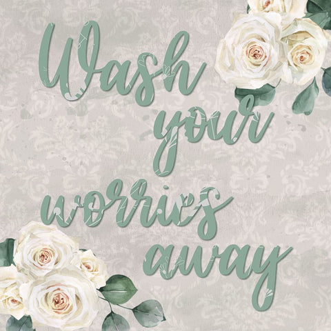 Carefree Bath 2 White Modern Wood Framed Art Print with Double Matting by Prime, Marcus