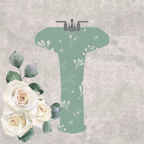 Carefree Bath 3 Black Modern Wood Framed Art Print by Prime, Marcus