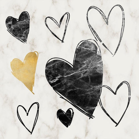 Love Multiplied 1 White Modern Wood Framed Art Print with Double Matting by Prime, Marcus