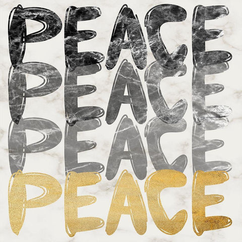 Peace Multiplied 2 White Modern Wood Framed Art Print with Double Matting by Prime, Marcus
