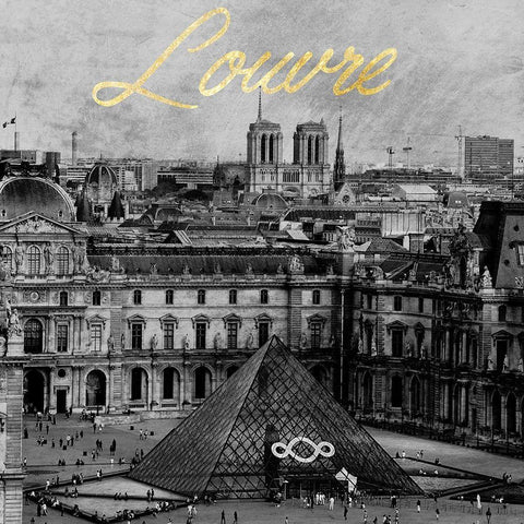 The Louvre White Modern Wood Framed Art Print by Prime, Marcus