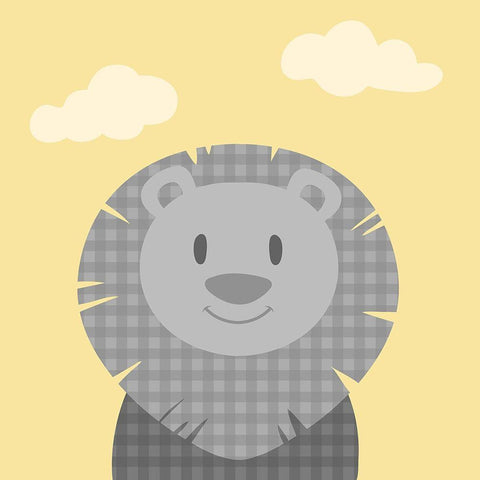 Funky Lion White Modern Wood Framed Art Print with Double Matting by Prime, Marcus