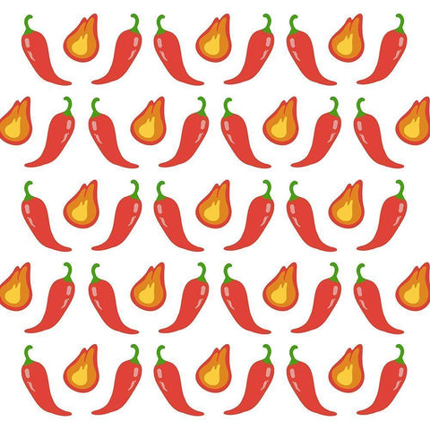 Fire Peppers White Modern Wood Framed Art Print with Double Matting by Prime, Marcus