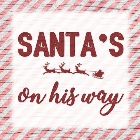 Santas On His Way Gold Ornate Wood Framed Art Print with Double Matting by Prime, Marcus