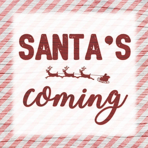 Santas Coming Gold Ornate Wood Framed Art Print with Double Matting by Prime, Marcus