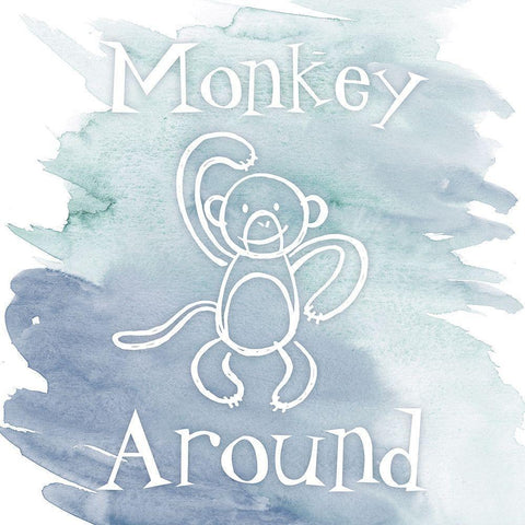Monkey Around Black Modern Wood Framed Art Print with Double Matting by Prime, Marcus