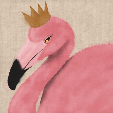 Flamingo King 1 Black Modern Wood Framed Art Print by Prime, Marcus