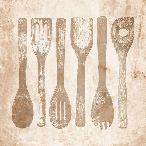 Kitchen Tools 1 Black Ornate Wood Framed Art Print with Double Matting by Prime, Marcus