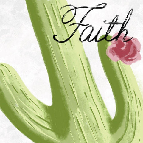 Succulent Faith 1 White Modern Wood Framed Art Print by Prime, Marcus