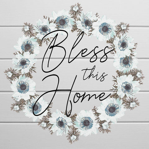 Blessed Home 1 White Modern Wood Framed Art Print with Double Matting by Prime, Marcus