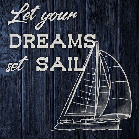Set Sail 1 Black Modern Wood Framed Art Print by Prime, Marcus
