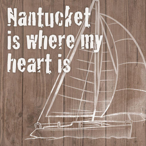 Nantucket Heart 1 Gold Ornate Wood Framed Art Print with Double Matting by Prime, Marcus