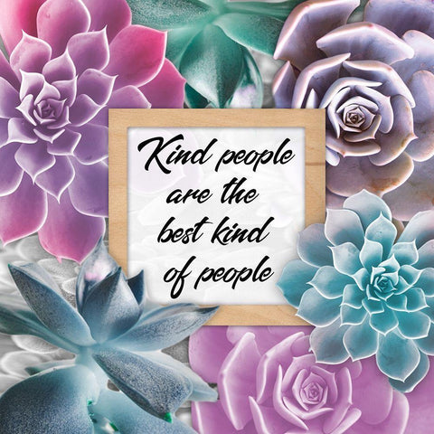 Kind People 1 Black Ornate Wood Framed Art Print with Double Matting by Prime, Marcus