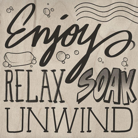 Unwinding Bath 1 Black Modern Wood Framed Art Print by Prime, Marcus