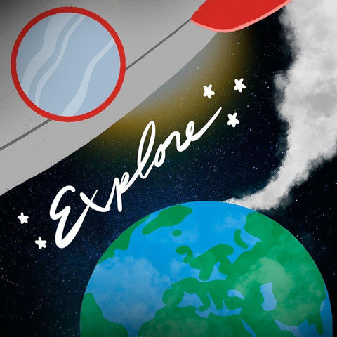 Space Explorer 1 Black Modern Wood Framed Art Print by Prime, Marcus