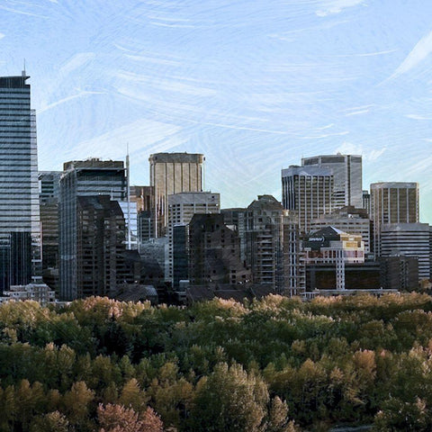Skyline Exit 3 White Modern Wood Framed Art Print with Double Matting by Prime, Marcus