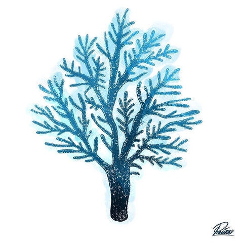 Azure Coral 1 Black Modern Wood Framed Art Print by Prime, Marcus