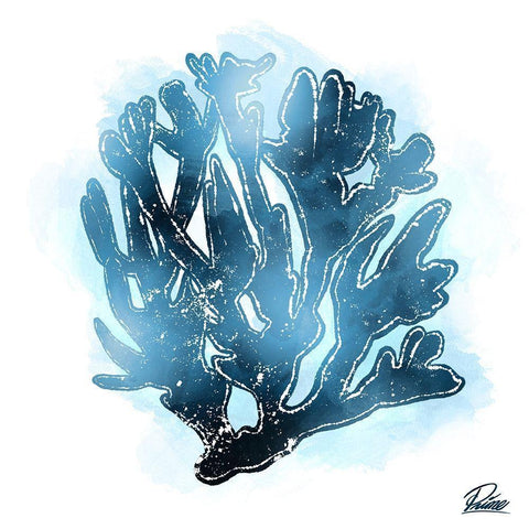 Azure Coral 2 White Modern Wood Framed Art Print by Prime, Marcus
