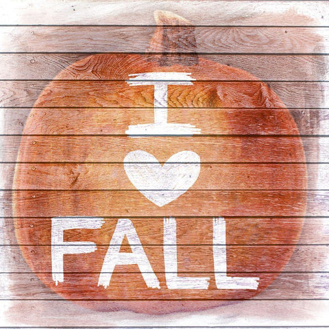 I Love Fall White Modern Wood Framed Art Print with Double Matting by Prime, Marcus