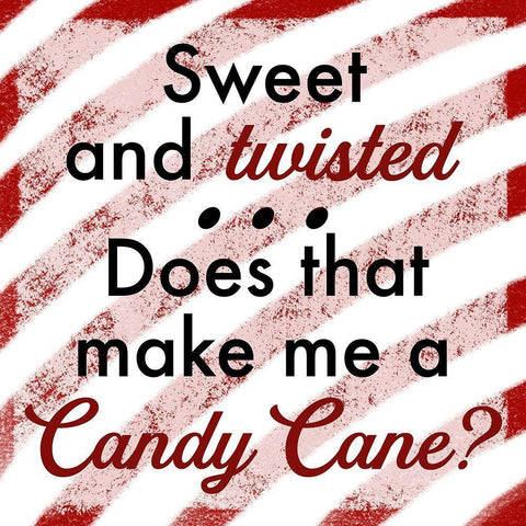 Twisted Candy Cane 1 White Modern Wood Framed Art Print with Double Matting by Prime, Marcus