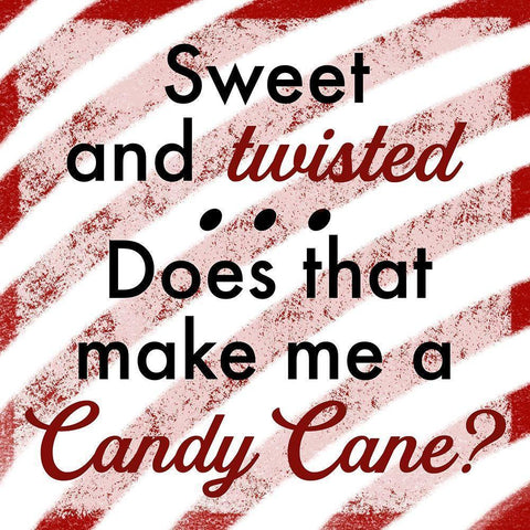 Twisted Candy Cane 1 Black Modern Wood Framed Art Print with Double Matting by Prime, Marcus