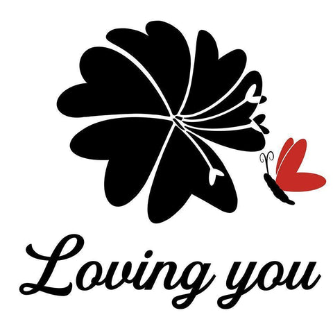 Loving You Black Modern Wood Framed Art Print with Double Matting by Prime, Marcus
