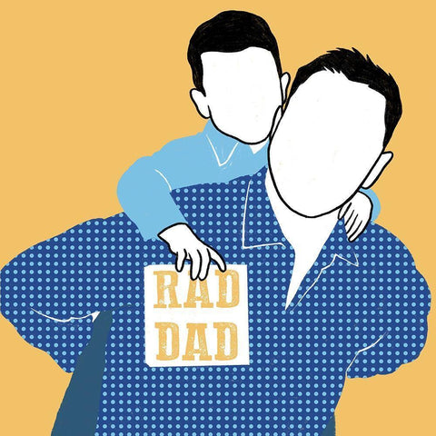 Rad Dad White Modern Wood Framed Art Print with Double Matting by Prime, Marcus