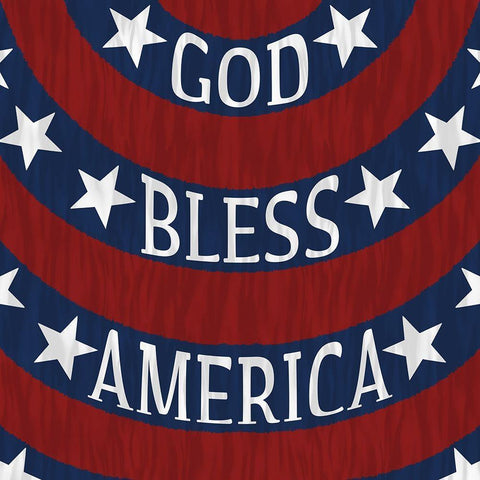 God Bless America Black Ornate Wood Framed Art Print with Double Matting by Prime, Marcus