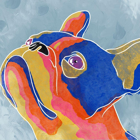 Gazing Pup 1 Black Ornate Wood Framed Art Print with Double Matting by Prime, Marcus