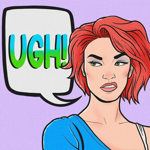 Ugh Girl Black Modern Wood Framed Art Print by Prime, Marcus
