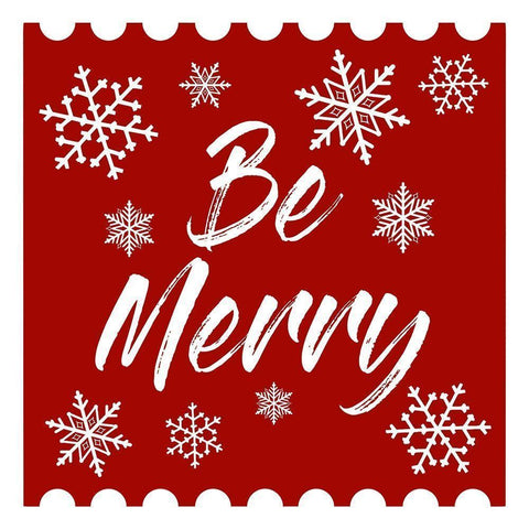 Be Merry Stamp Black Modern Wood Framed Art Print with Double Matting by Prime, Marcus