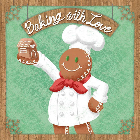 Baking With Love White Modern Wood Framed Art Print with Double Matting by Prime, Marcus