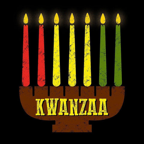 Lit Kwanzaa White Modern Wood Framed Art Print with Double Matting by Prime, Marcus