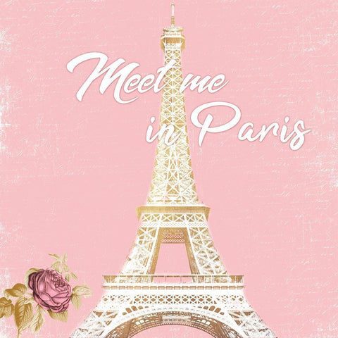 Meet In Paris White Modern Wood Framed Art Print by Prime, Marcus