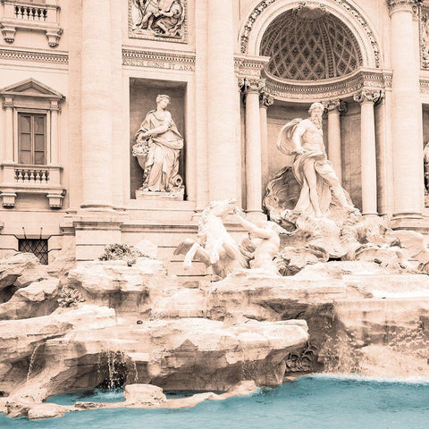 Fontana Di Trevi 2 White Modern Wood Framed Art Print with Double Matting by Prime, Marcus