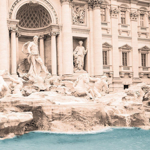 Fontana Di Trevi 3 Black Modern Wood Framed Art Print with Double Matting by Prime, Marcus