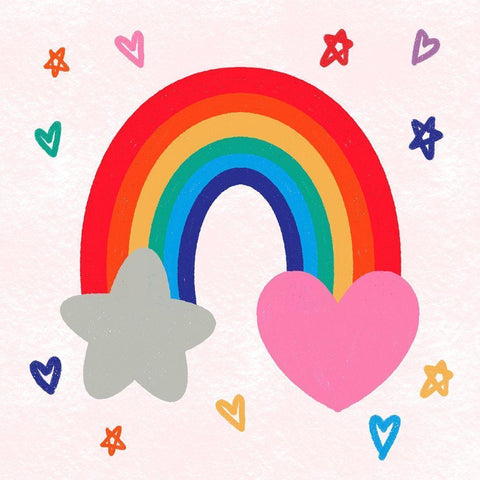 Loving Rainbow 1 Black Ornate Wood Framed Art Print with Double Matting by Prime, Marcus
