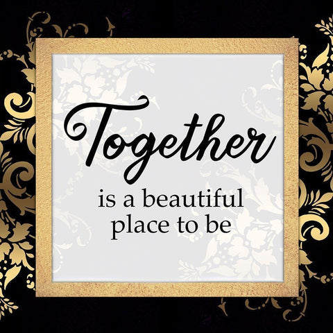 Golden Together Black Modern Wood Framed Art Print with Double Matting by Prime, Marcus