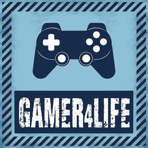 Gamer 4 Life Black Modern Wood Framed Art Print with Double Matting by Prime, Marcus